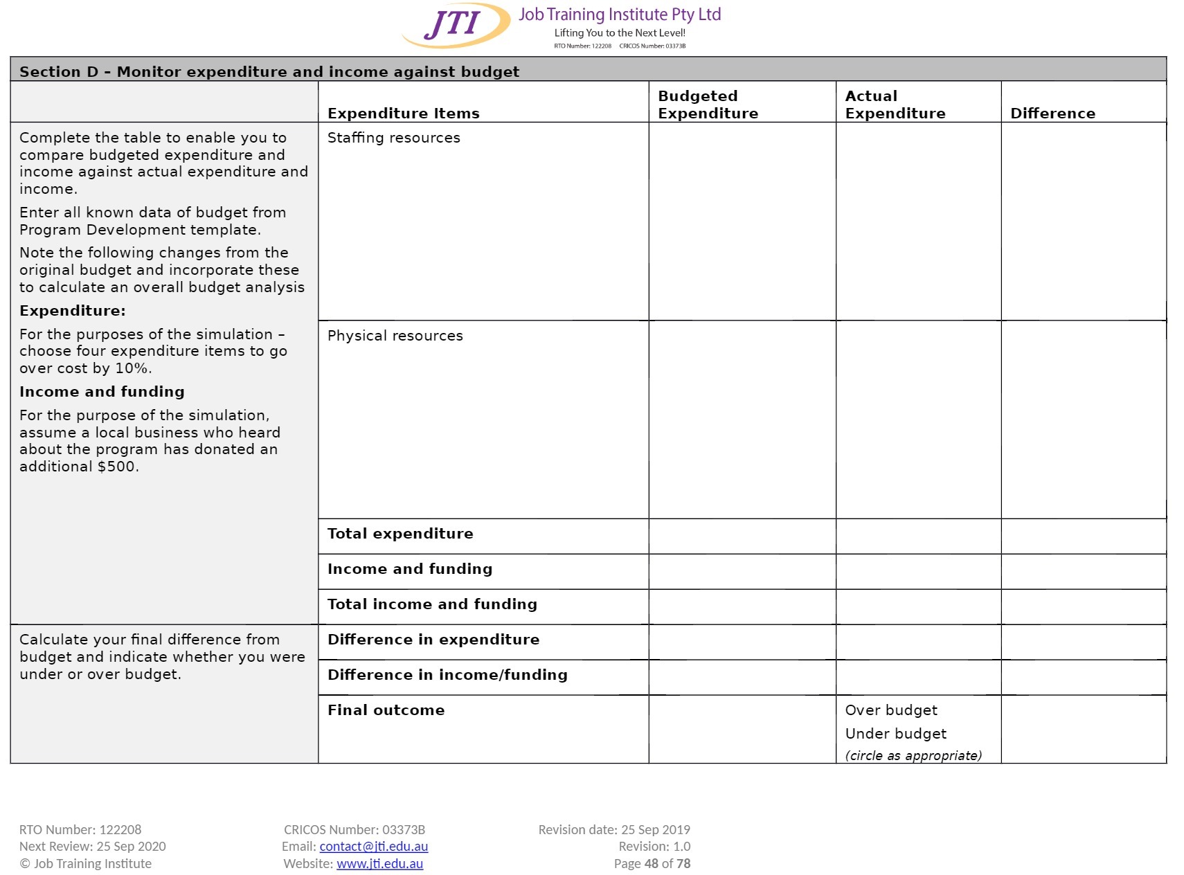 JTI Job Training Institute Pty Ltd Lifting You to