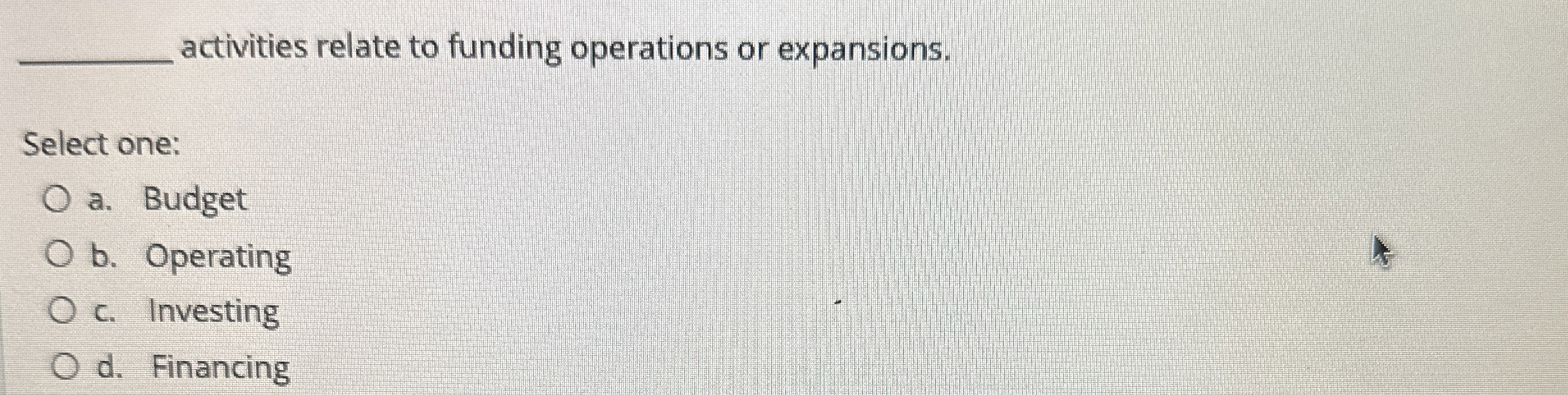 activities relate to funding operations or