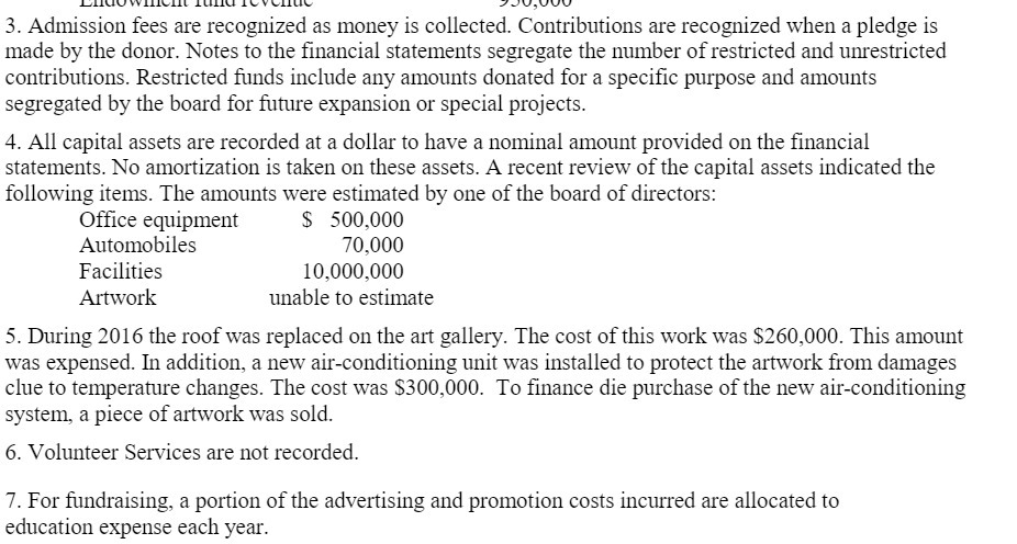 3. Admission fees are recognized as money is