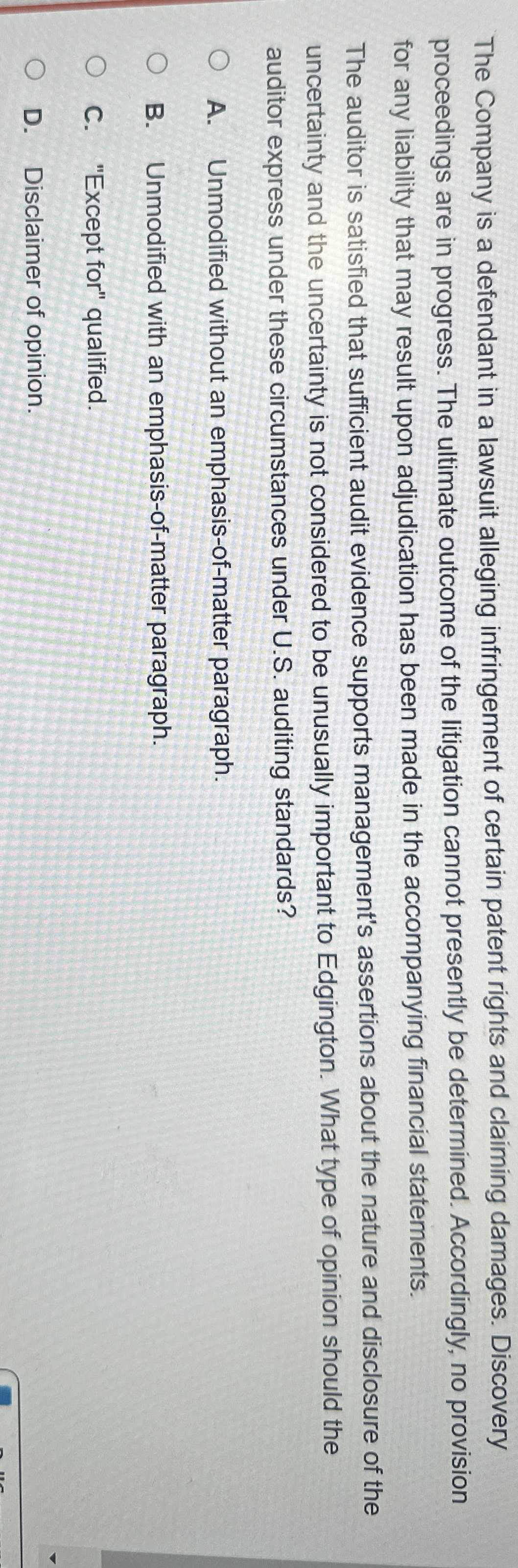 The Company is a defendant in a lawsuit alleging