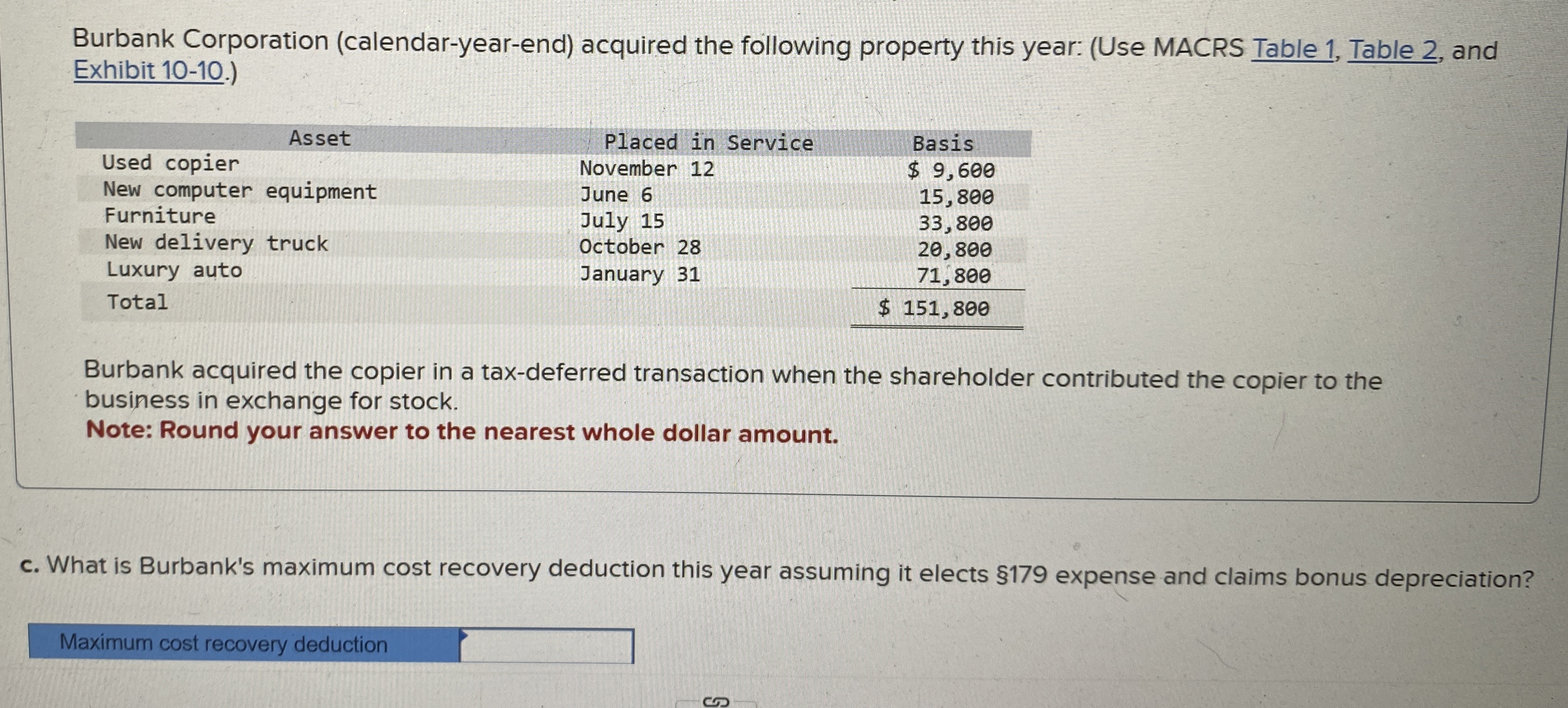 Burbank Corporation ( calendar - year - end )