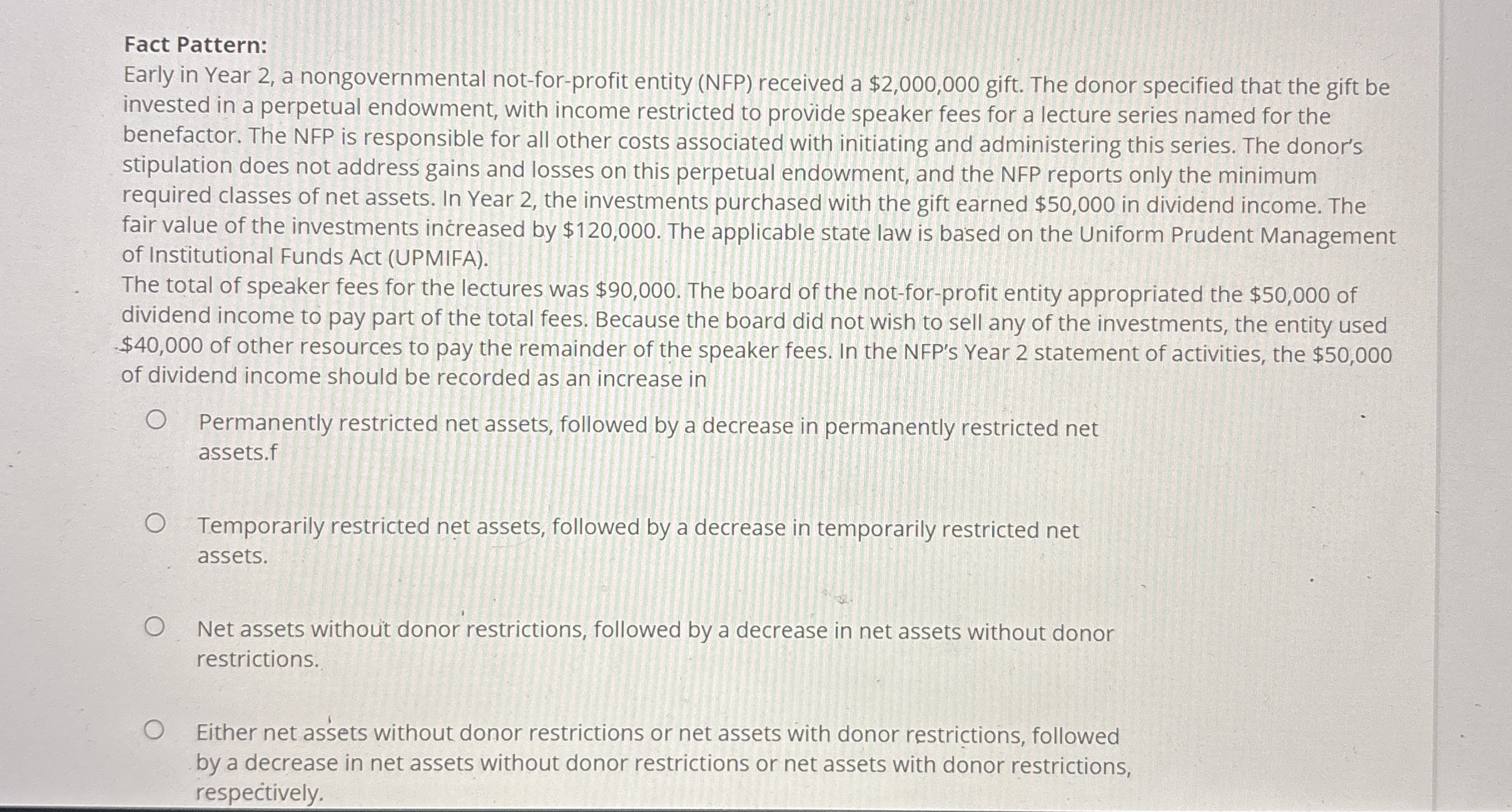 Fact Pattern: Early in Year 2 , a nongovernmental