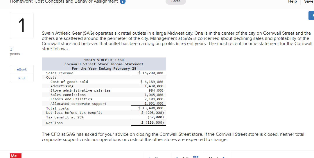 Homework: Cost Concepts and Behavior Assignment i