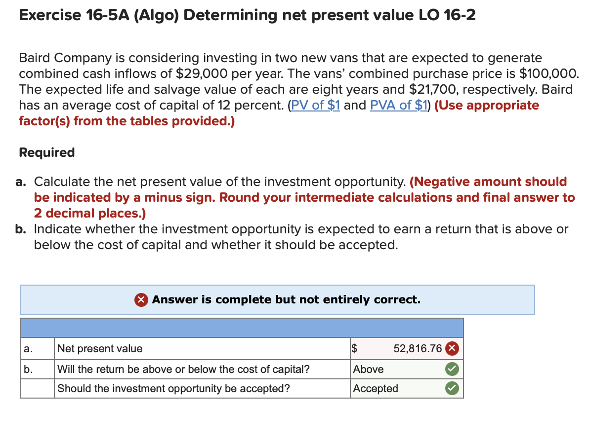 Exercise 1 6 - 5 A ( Algo ) Determining net