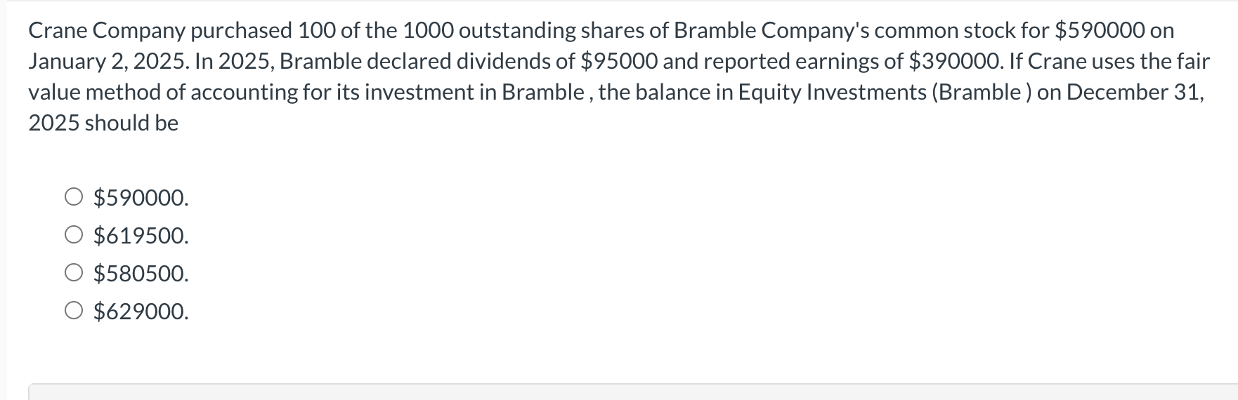 Crane Company purchased 1 0 0 o f the 1 0 0 0