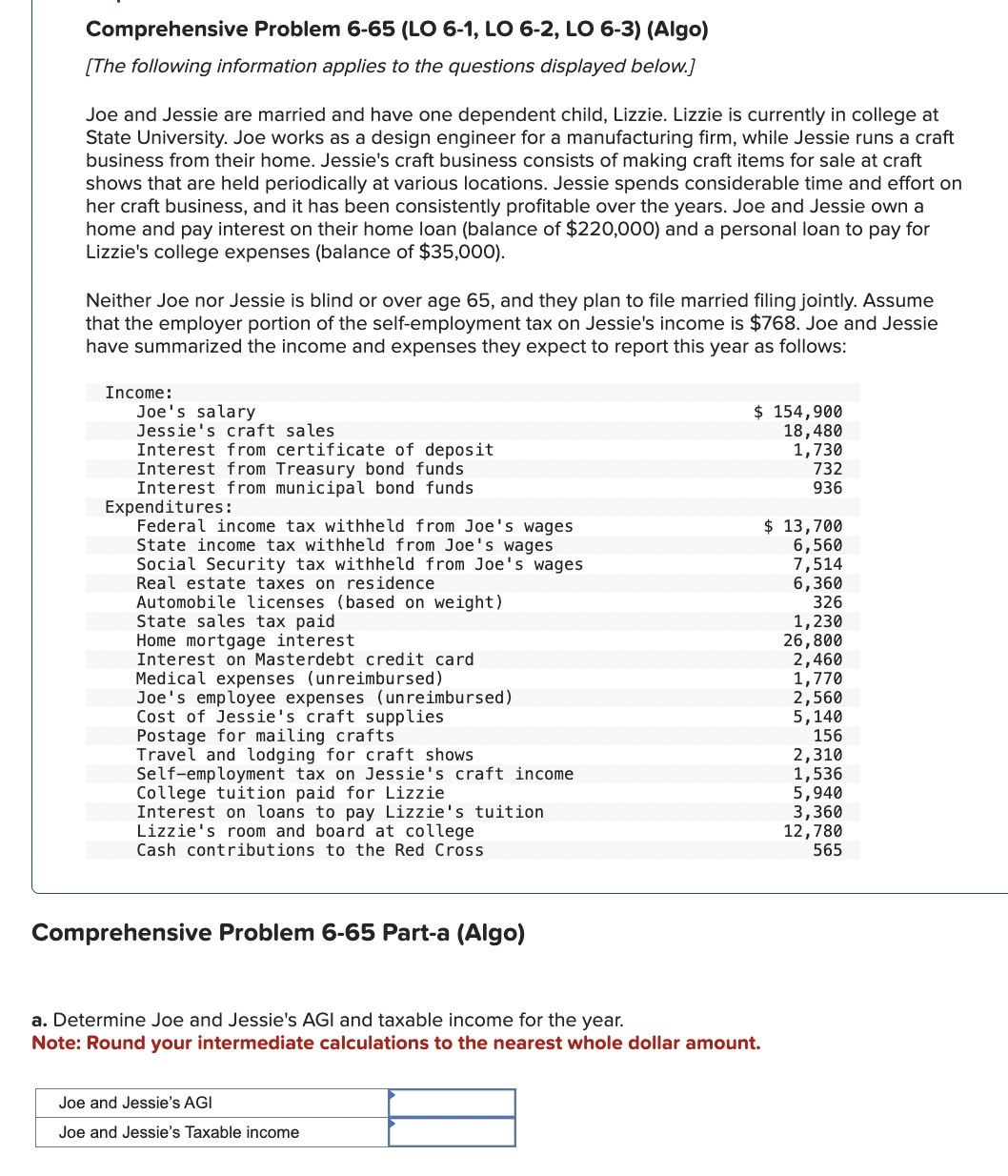 Comprehensive Problem 6 - 6 5 Part - a ( Algo ) a