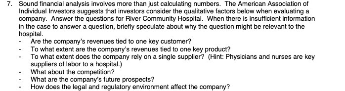 1". Sound financial analysis involves more than
