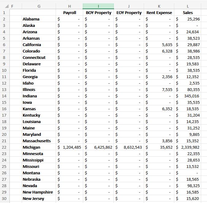 Please find the formula for cell B27, C27, D27, E