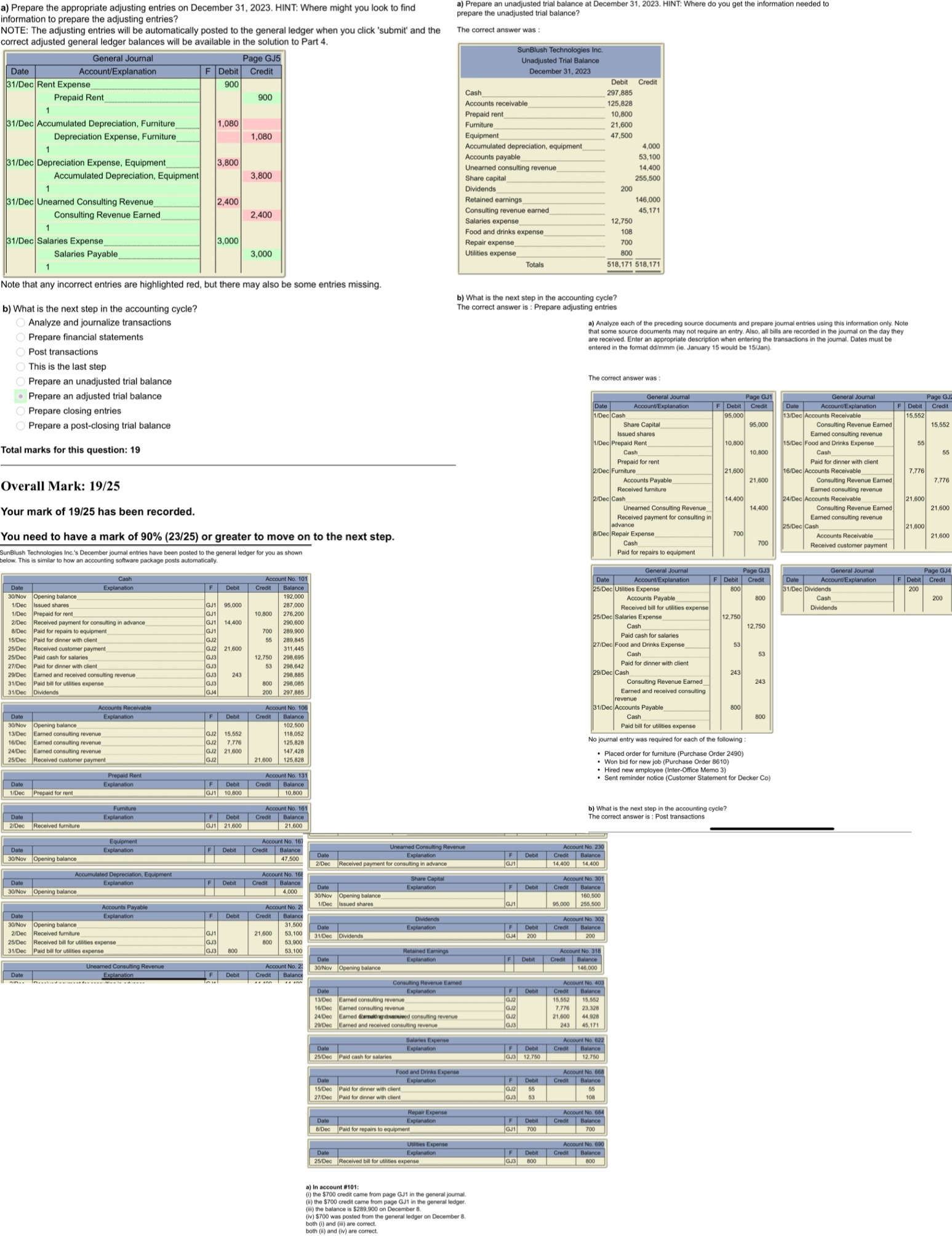 Please help fix the incorrect adjusting entries