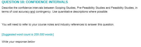 QUESTION 18: CONFIDENCE INTERVALS Describe the
