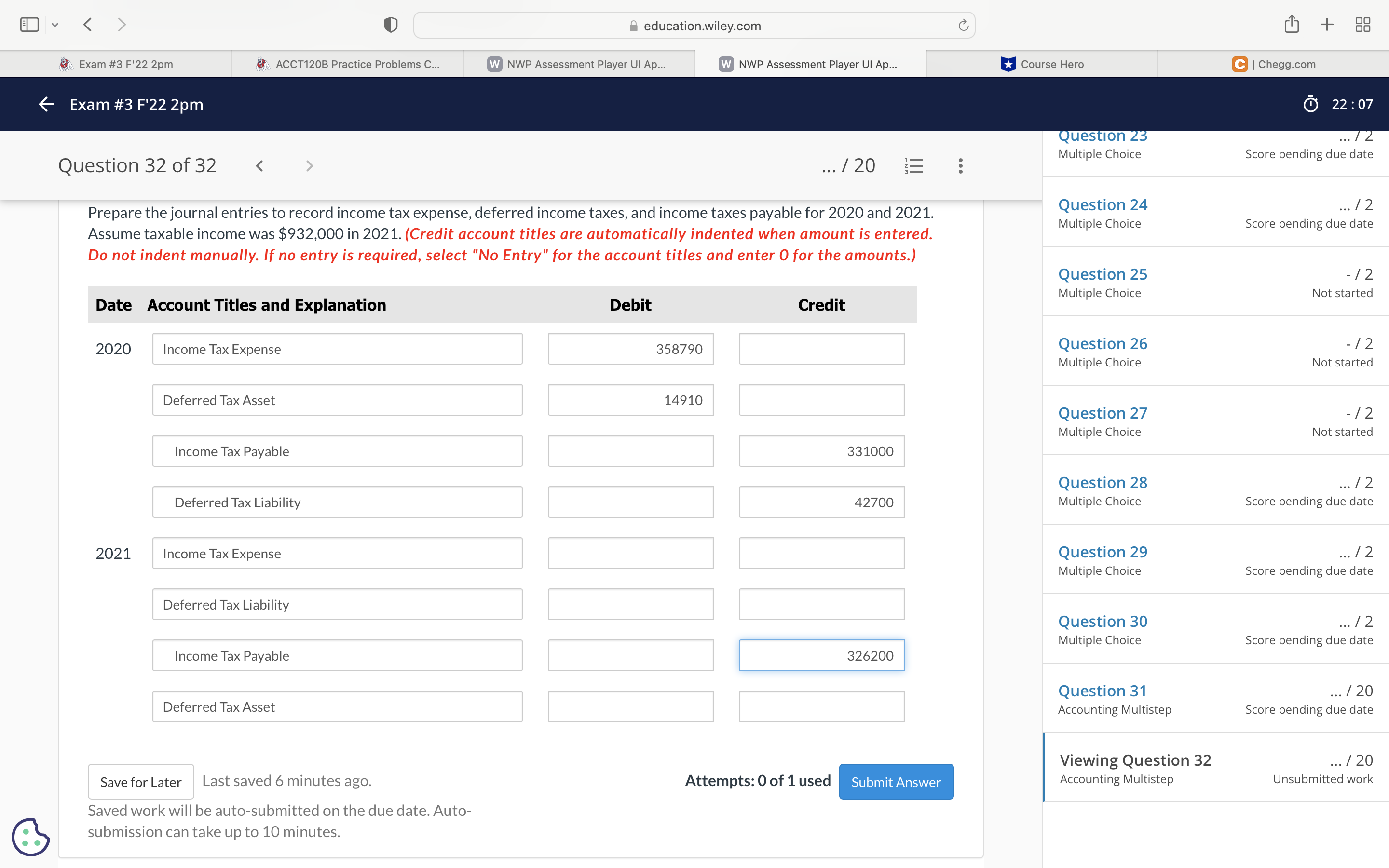 education.wiley.com C + 88 Exam #3 F'22 2pm