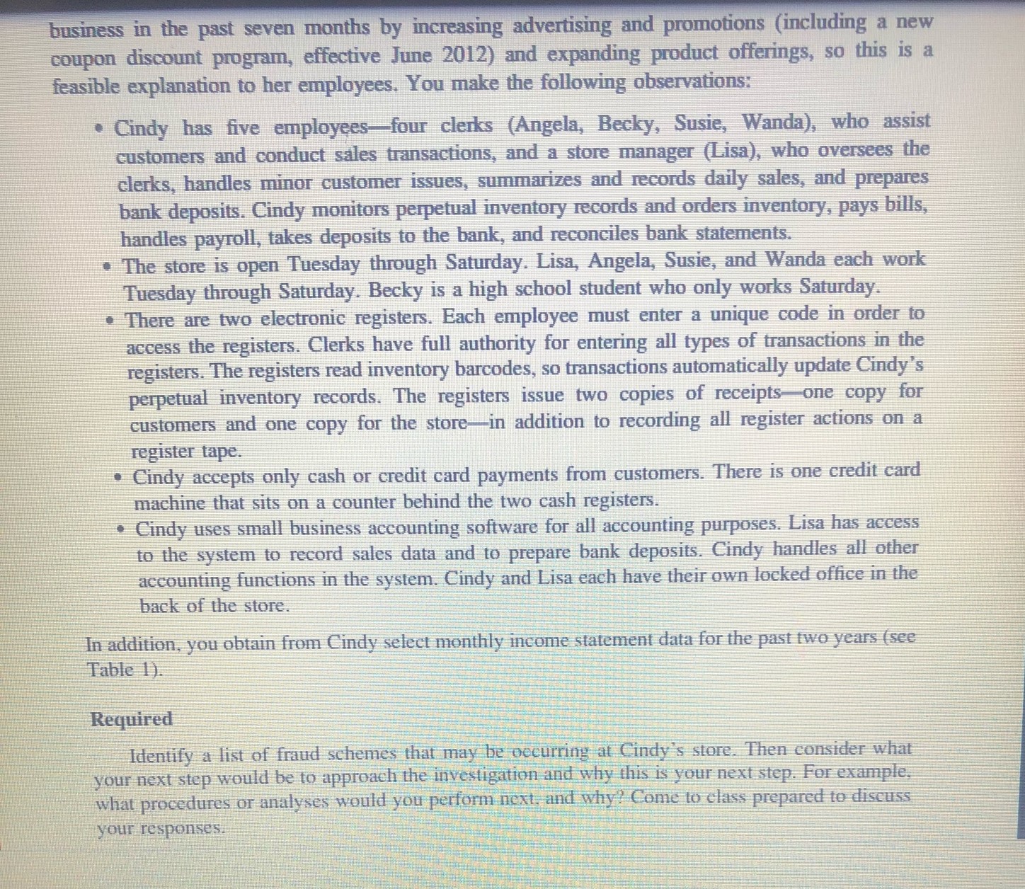 \fAPPENDIX C Student Handout Net Sales by