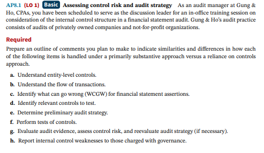 AP8.1 (LO 1) Basic Assessing control risk and