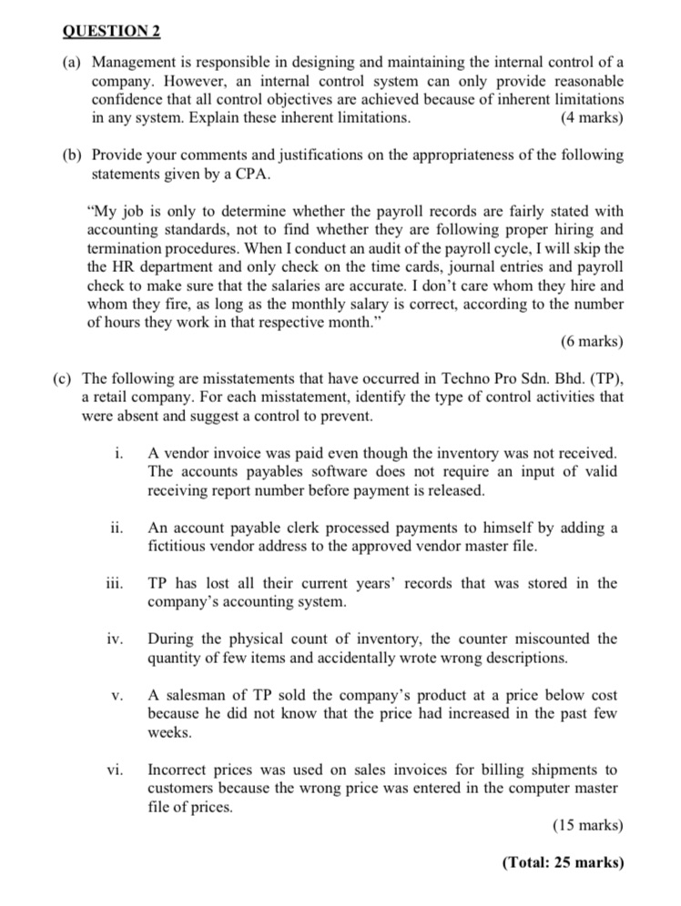 Please give answer based on the marks allocated