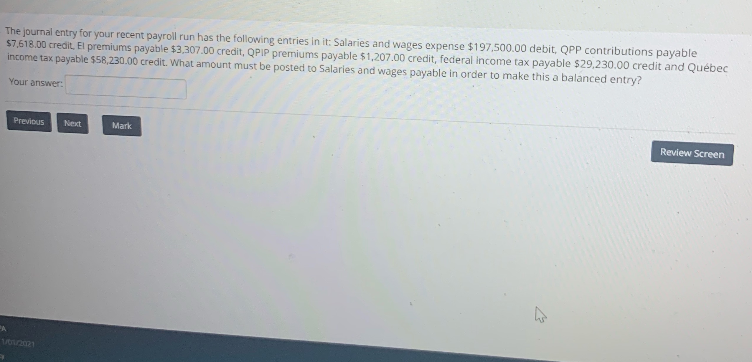 The journal entry for your recent payroll run has