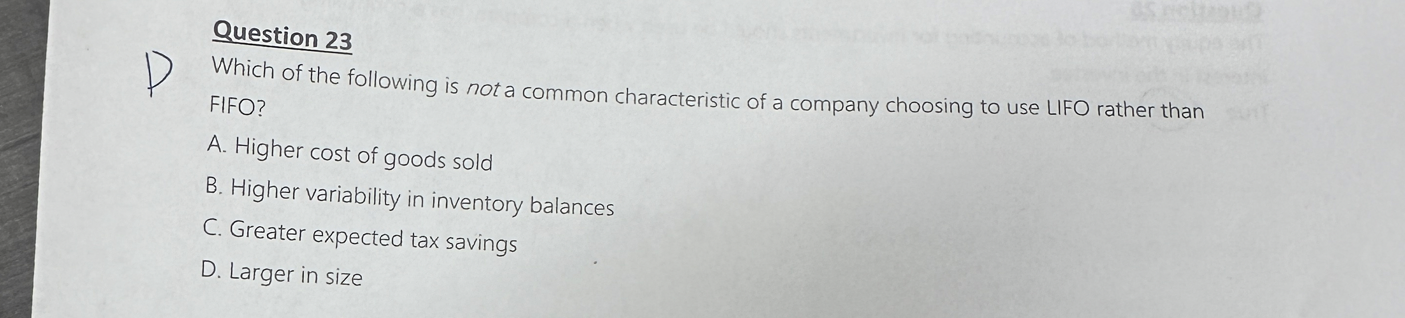Question 2 3 Which of the following is not a