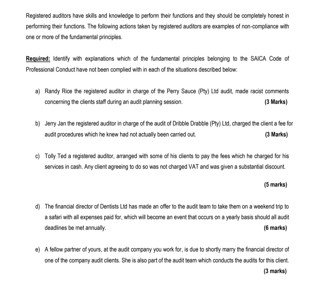 Registered auditors have skills and knowledge to