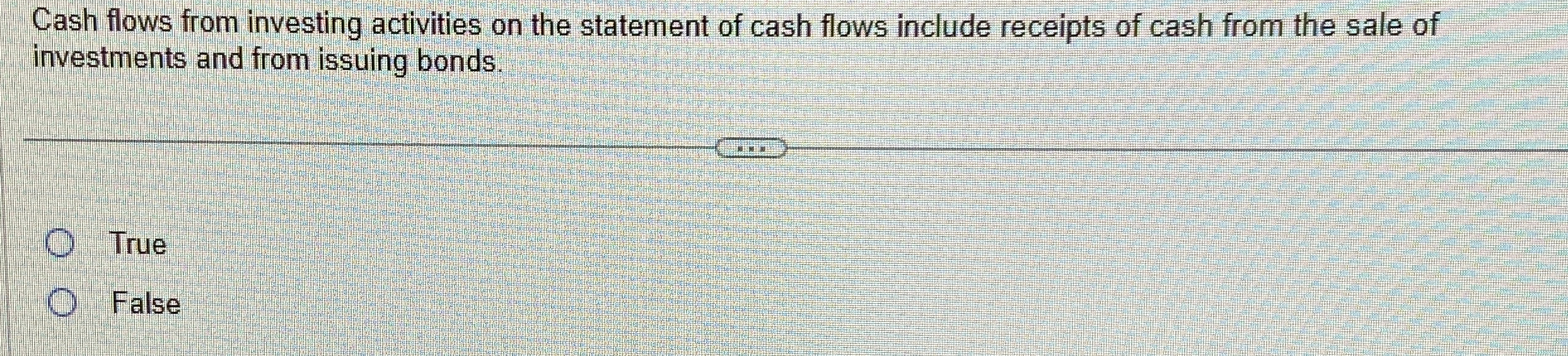Cash flows from investing activities on the