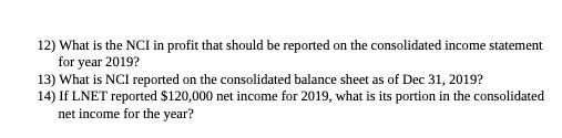 12) What is the NCI in profit that should be