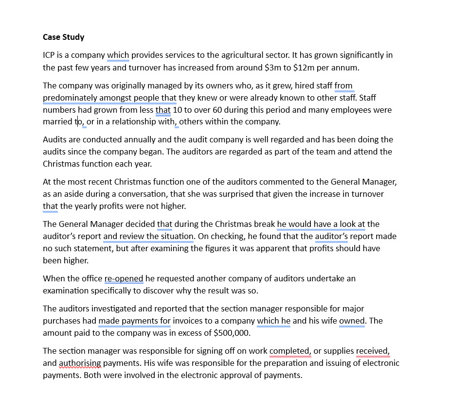 Case Study ICP is a company which provides