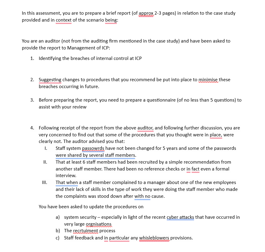 Case Study ICP is a company which provides