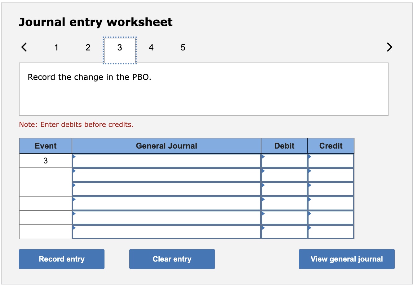 Journal entry worksheet Record the cash