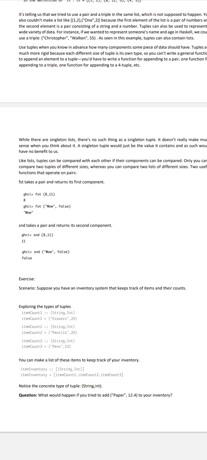 It's telling us that we tried to use a pair
