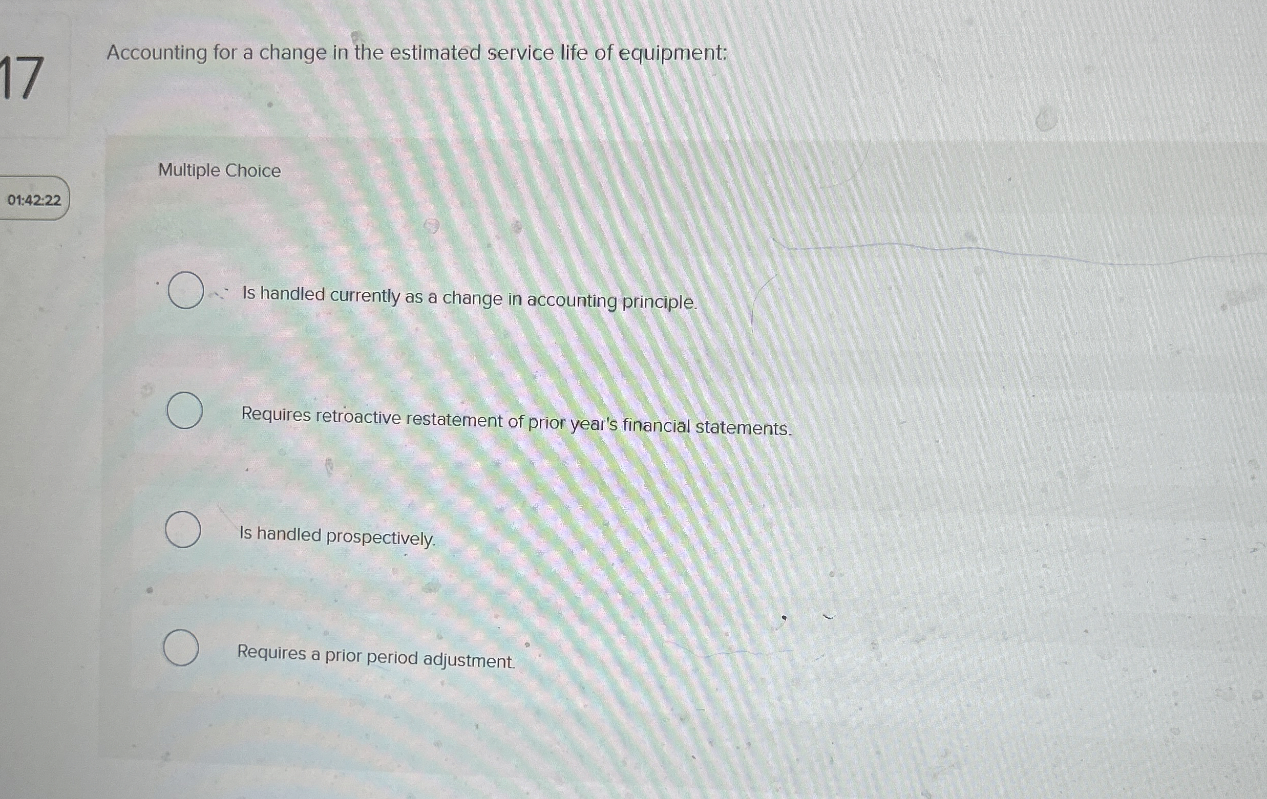 Accounting for a change in the estimated service