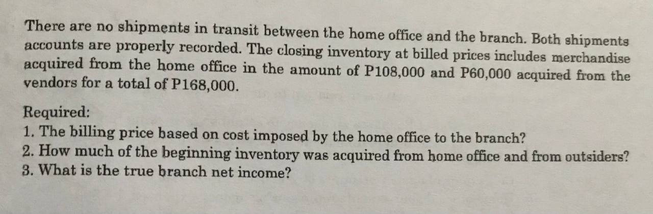 PROBLEMS I- Special Procedures Shipments with