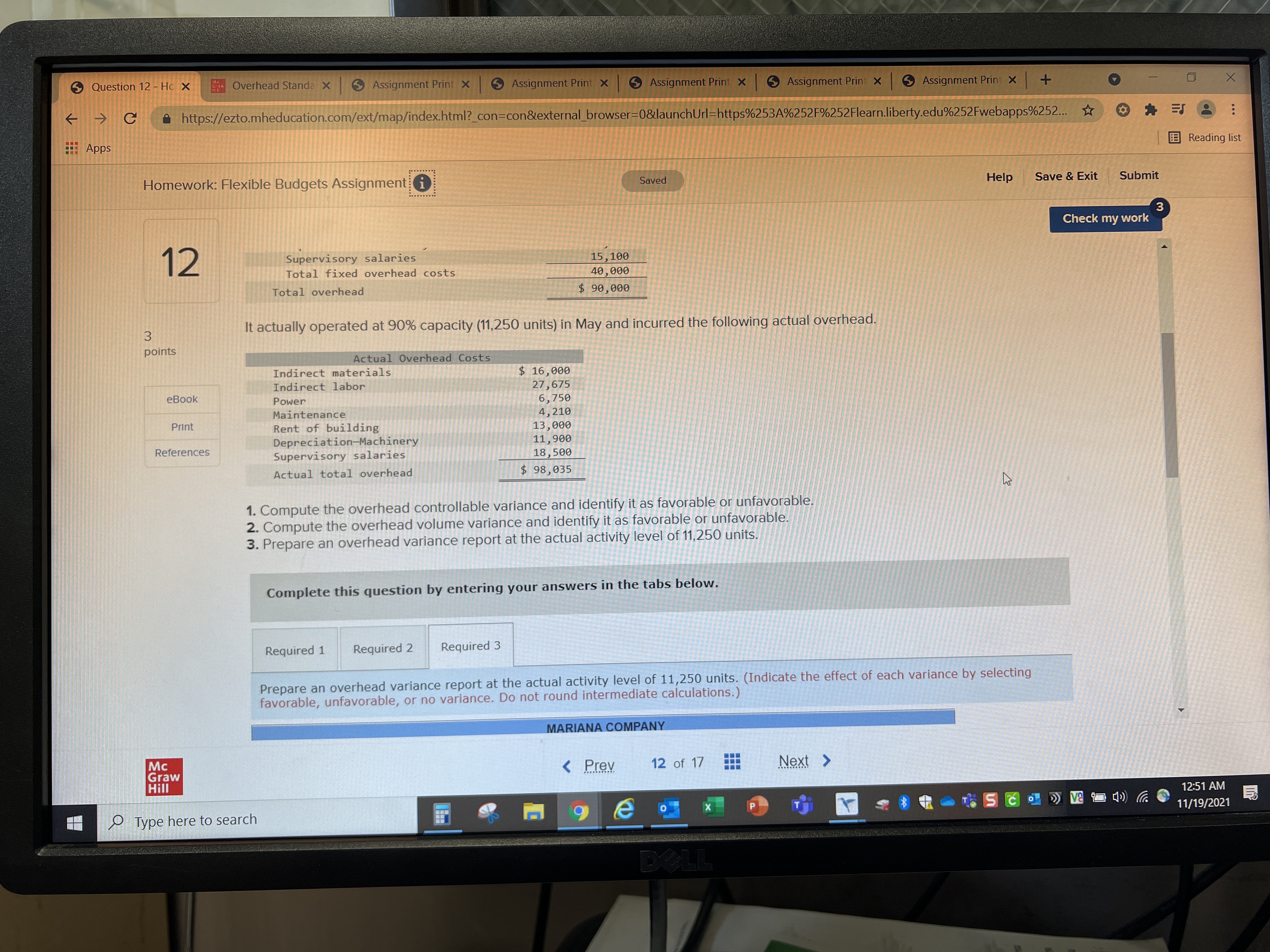 5 Question 12 - Ho x Overhead Standa x Assignment