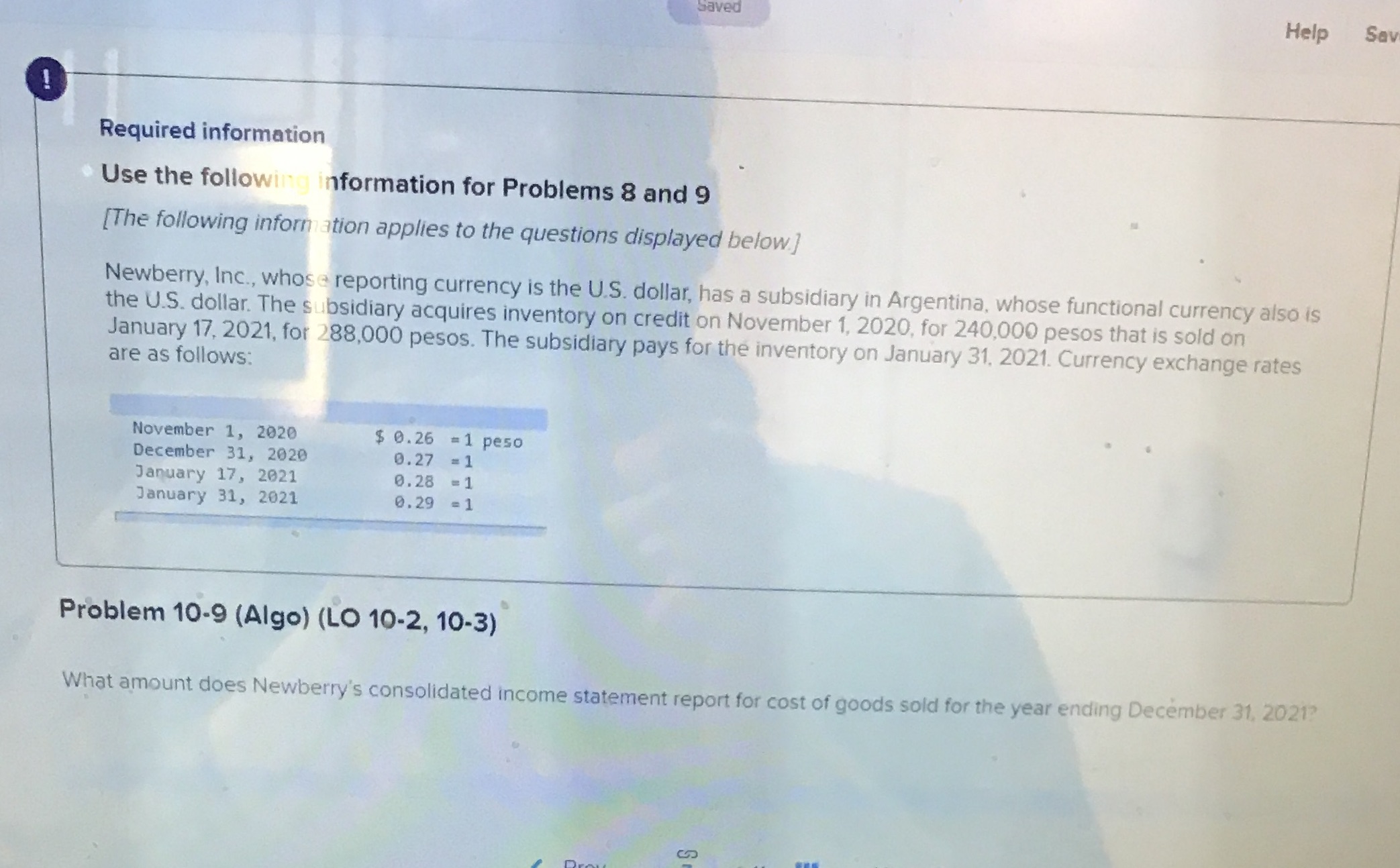 Saved Help Sav Required information Use the