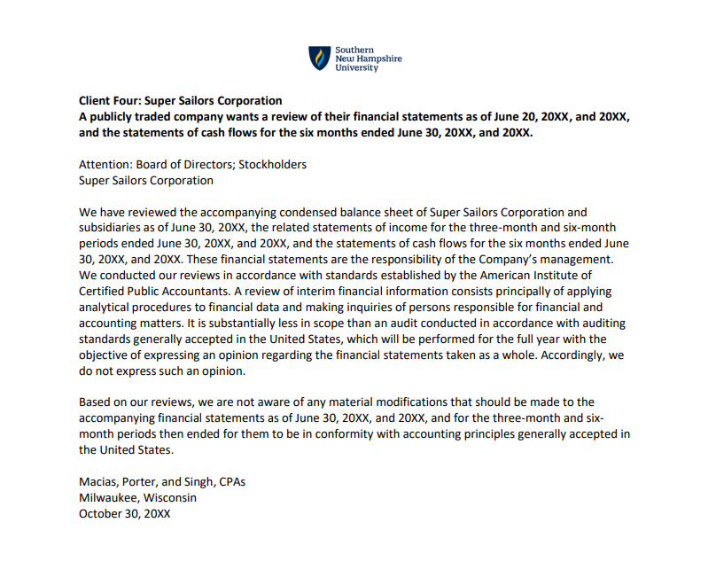 ACC 645 Project Two Guidelines and Rubric