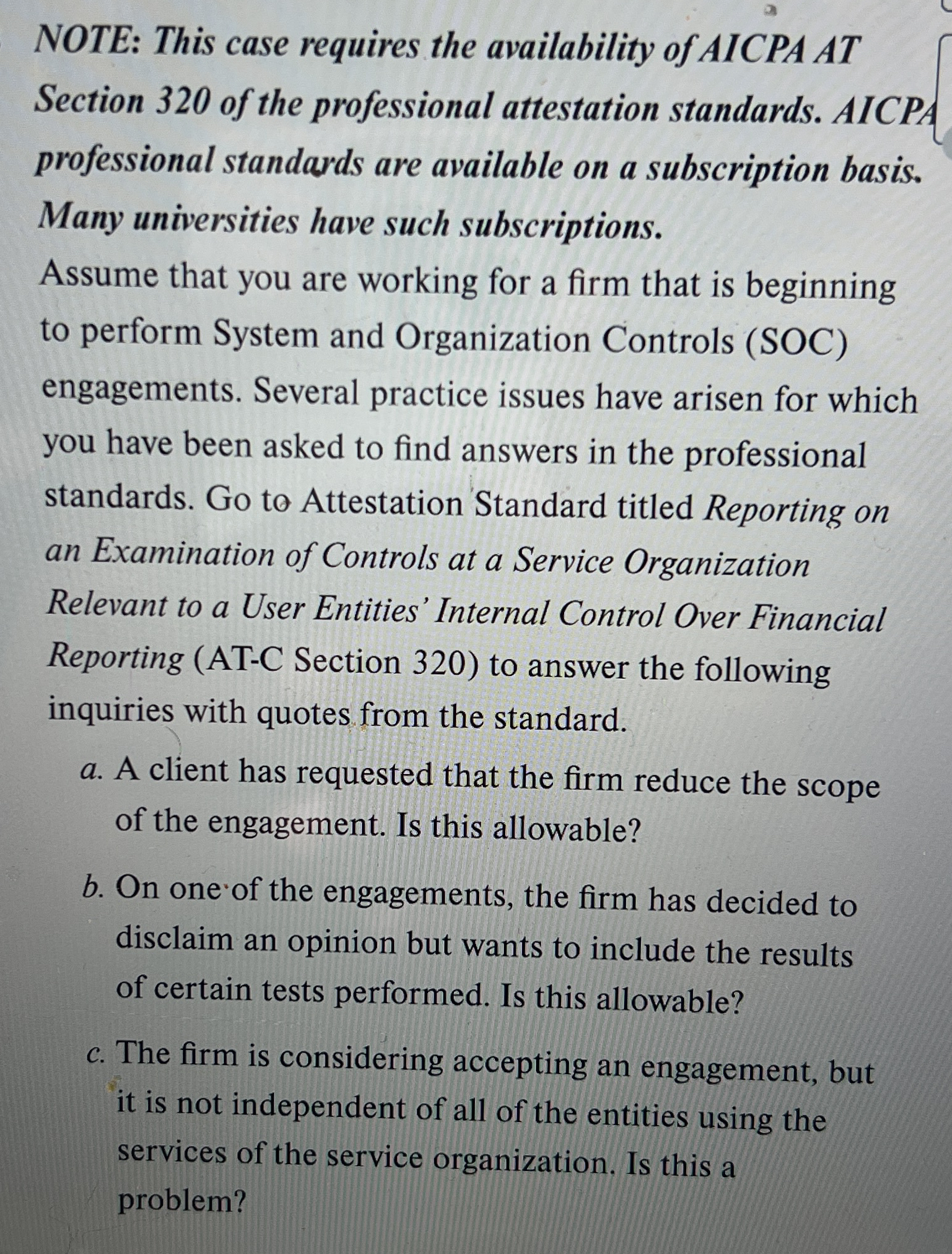 NOTE: This case requires the availability of