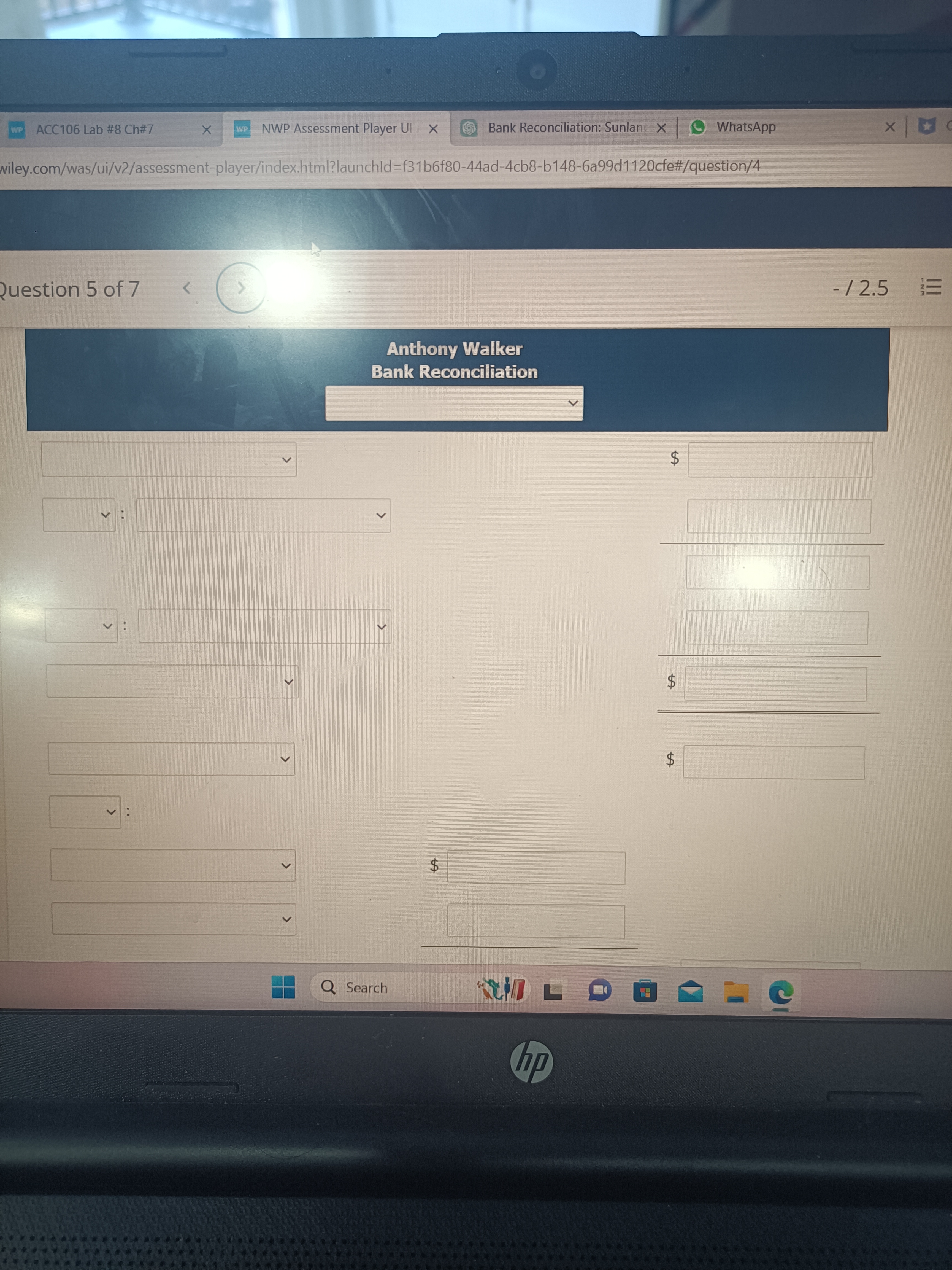 X WP ACC106 Lab #8 Ch#7 X WP NWP Assessment