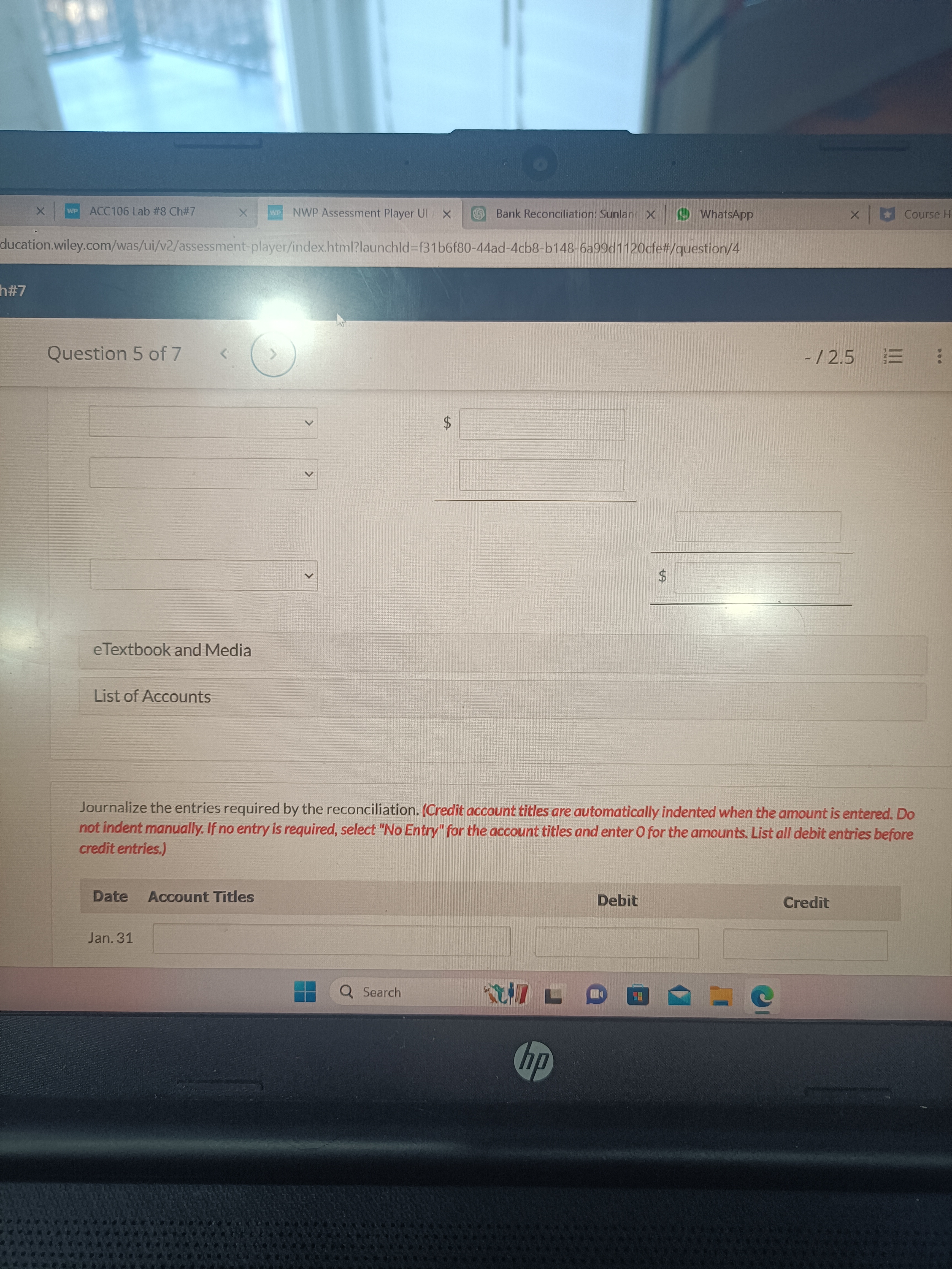 X WP ACC106 Lab #8 Ch#7 X WP NWP Assessment