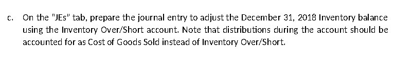 C. On the "JEs" tab, prepare the journal entry to