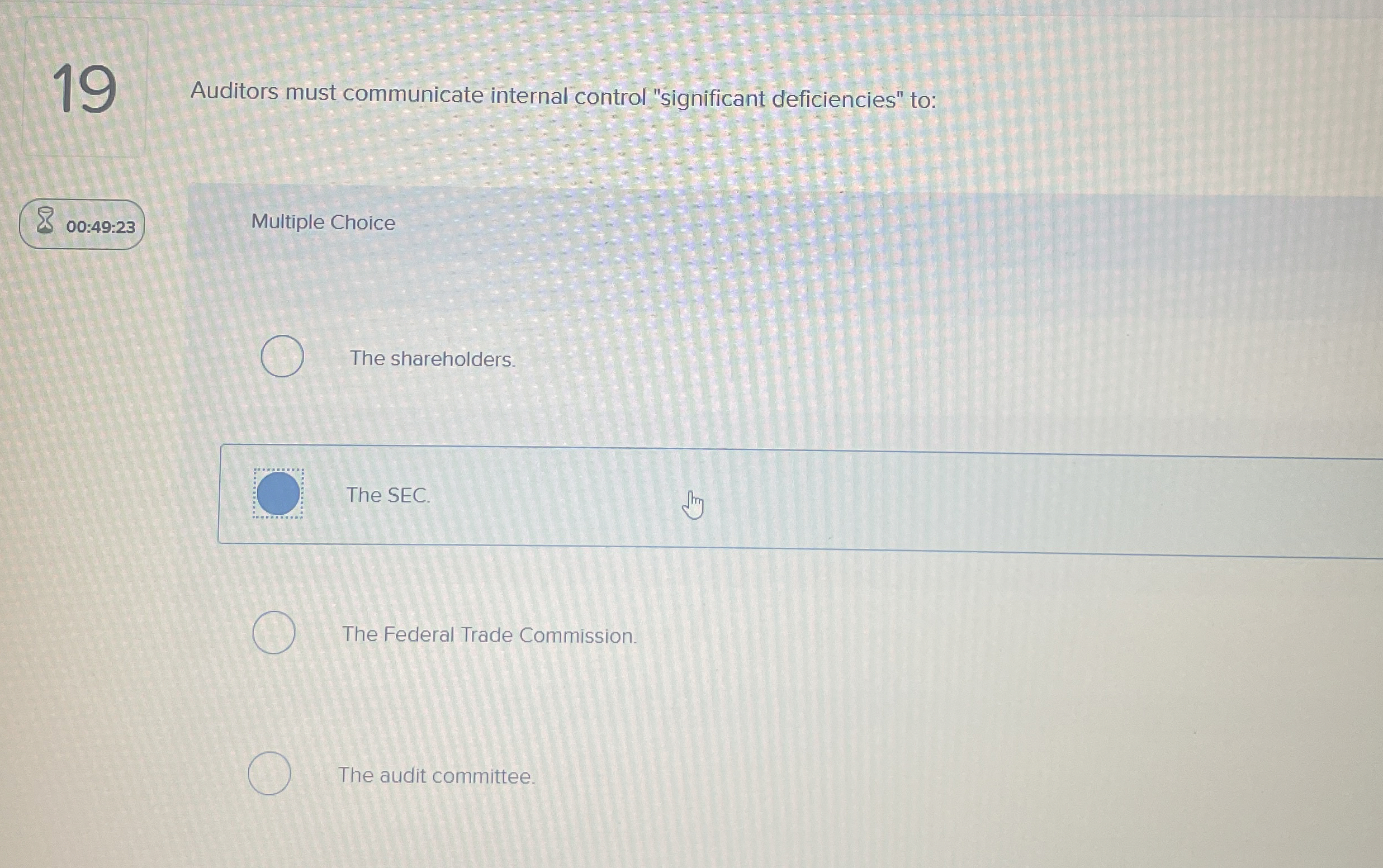 1 9 Auditors must communicate internal control