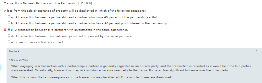 Transactions Between Partners and the Partnership