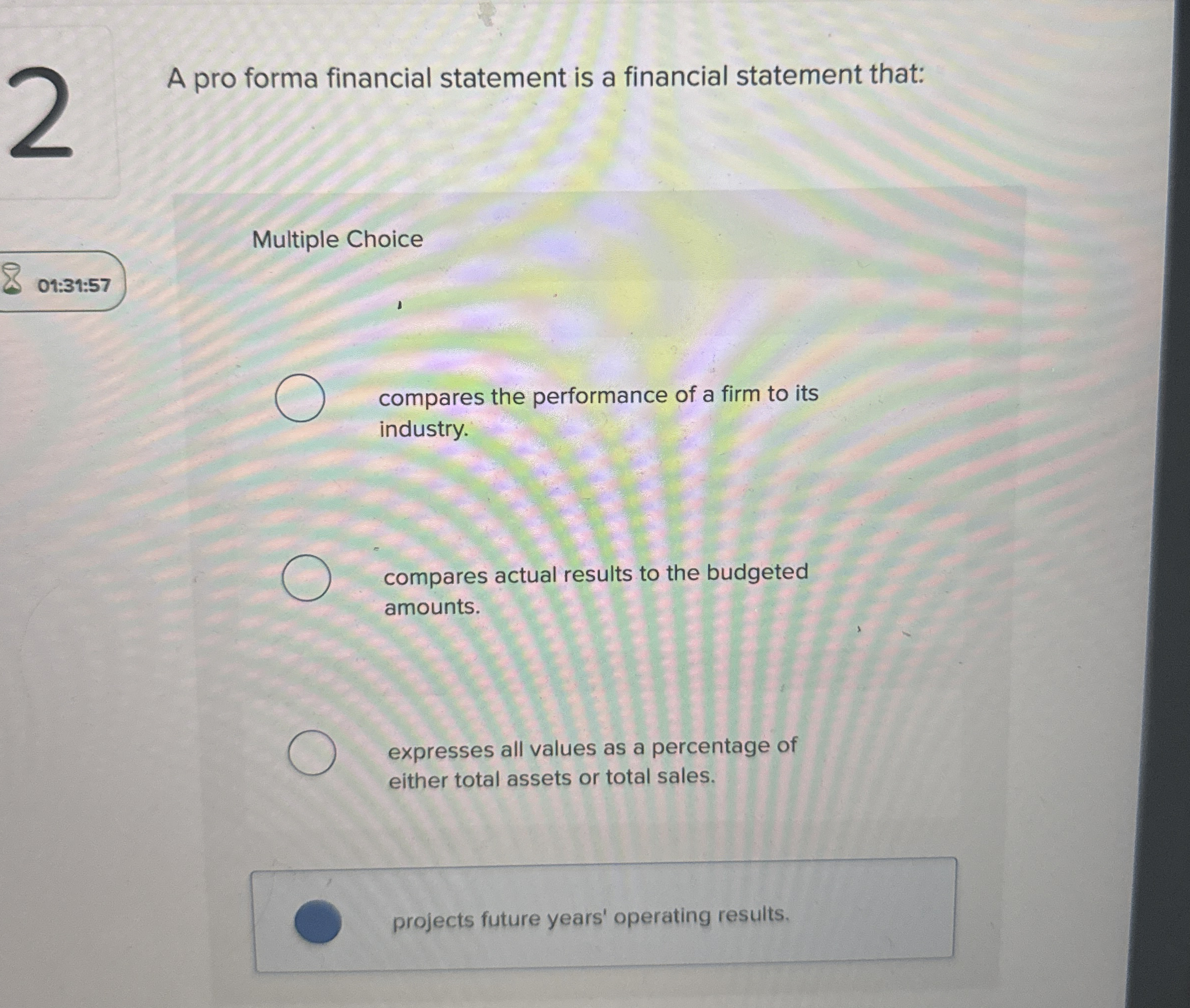 A pro forma financial statement is a financial