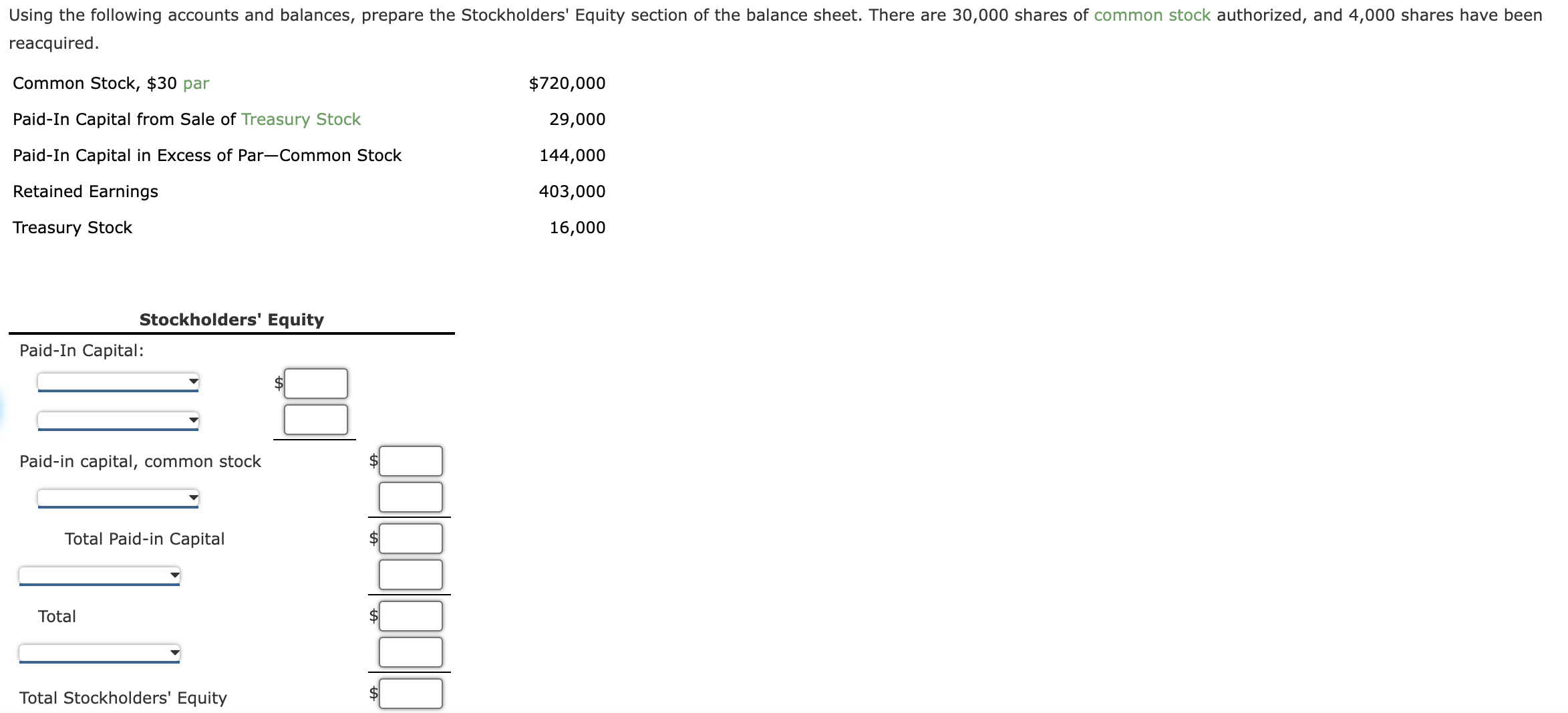 Using the following accounts and balances,