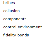 Question: bribes collusion components control