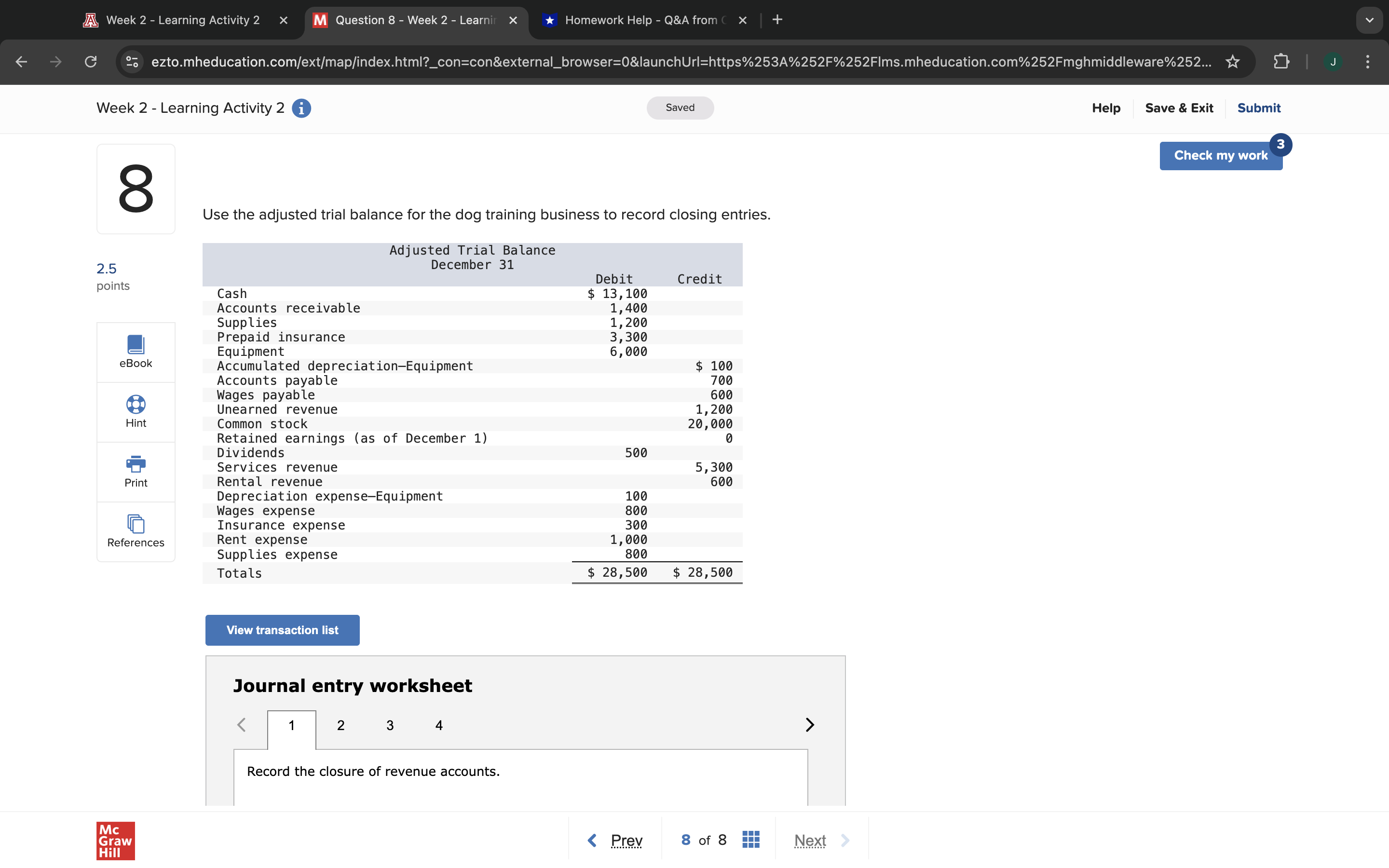 A Week 2 - Learning Activity 2 X M Question 8 -
