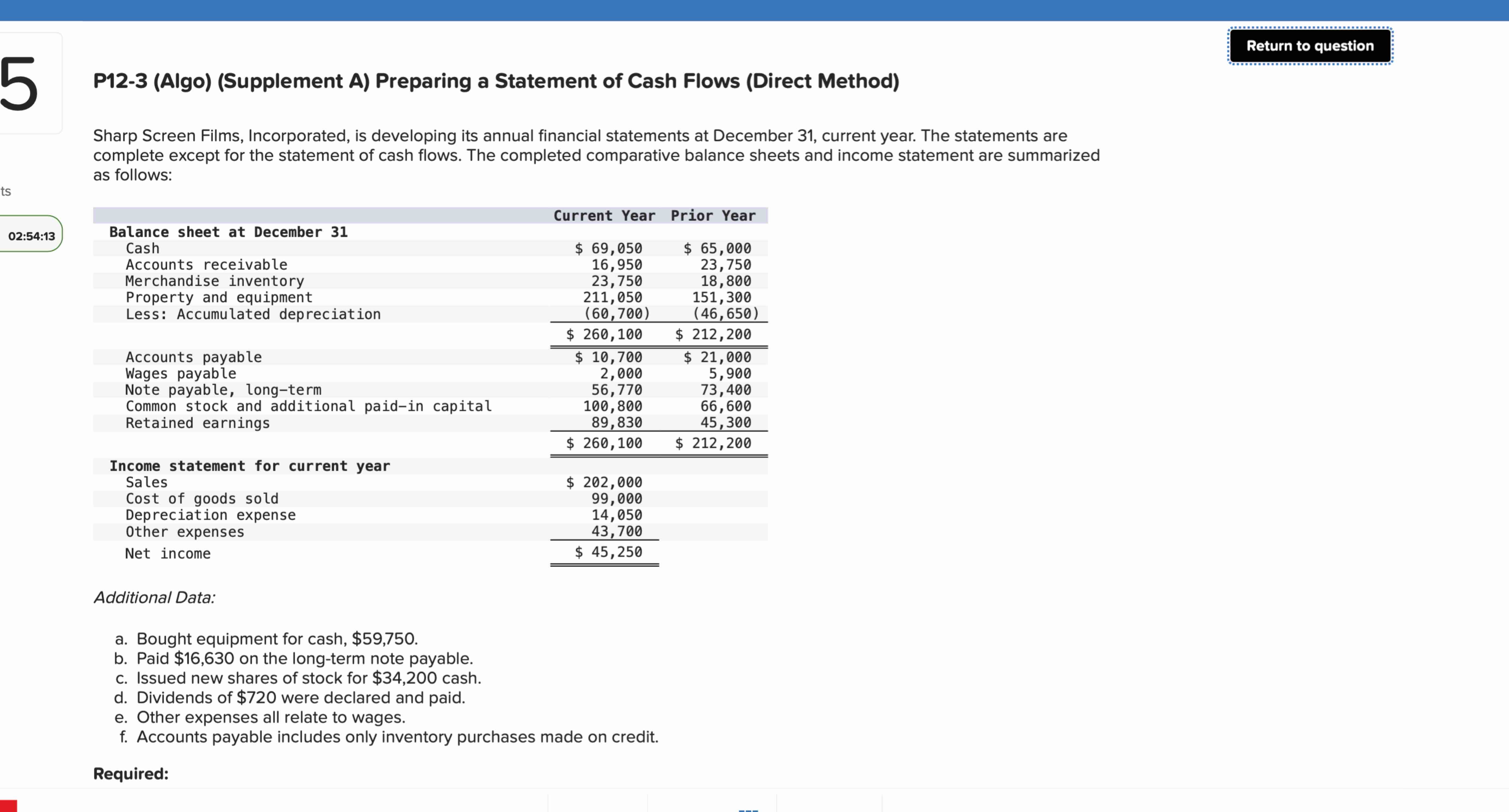 P 1 2 - 3 ( Algo ) ( Supplement A ) Preparing a