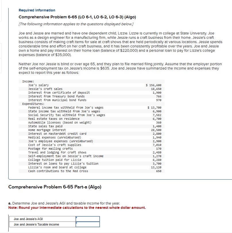 Comprehensive Problem 6 - 6 5 Part - a ( Algo ) a