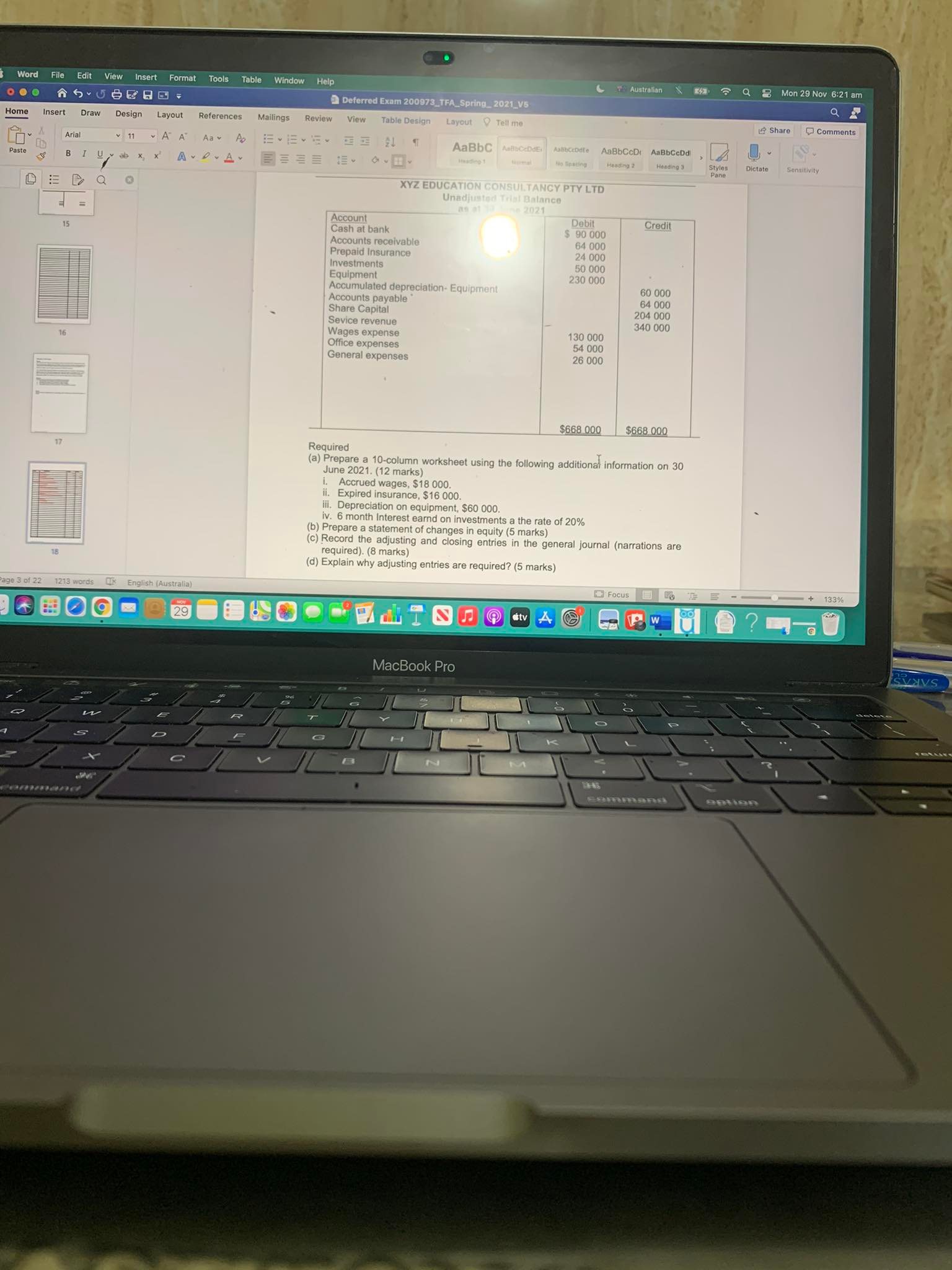 Word File Edit View Insert Format Tools Table