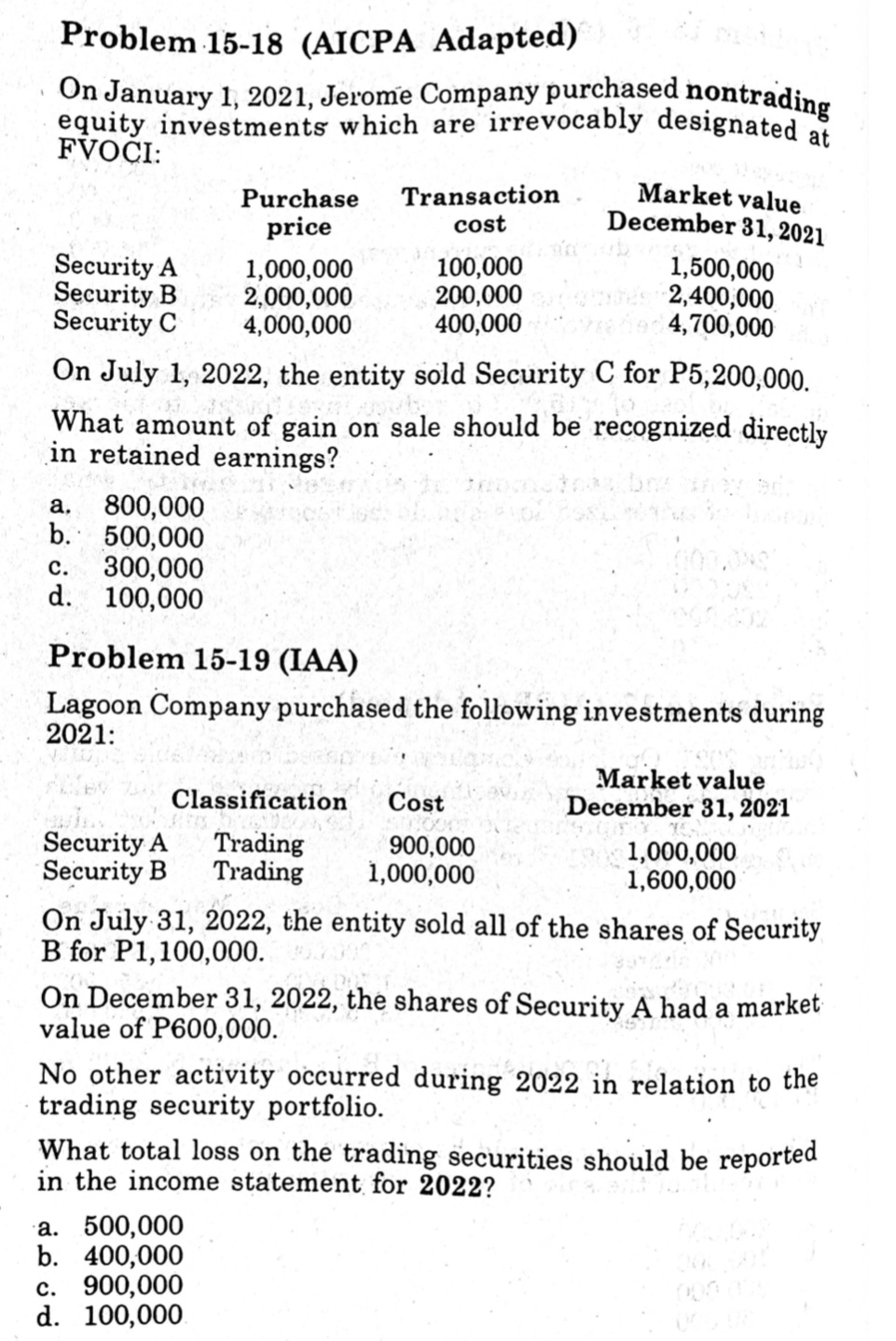 Solve the following with solution Problem 15-18