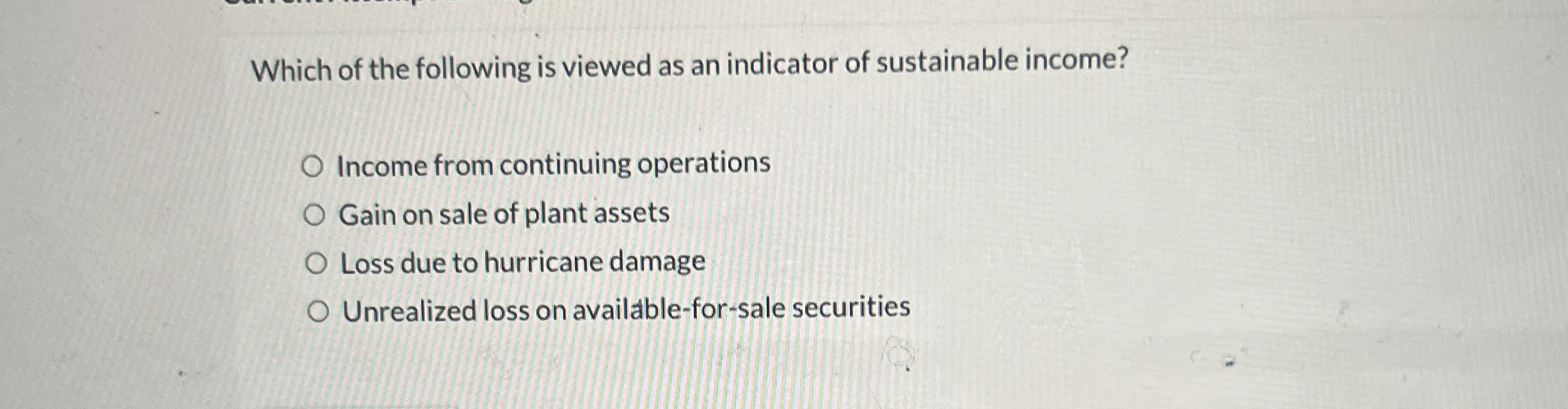 Which of the following is viewed as an indicator