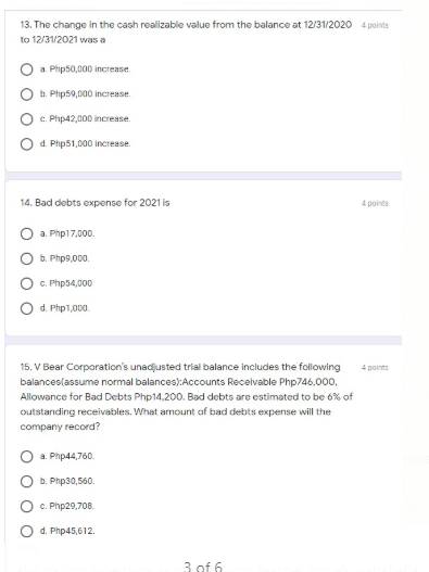10. An aging of a company's accounts