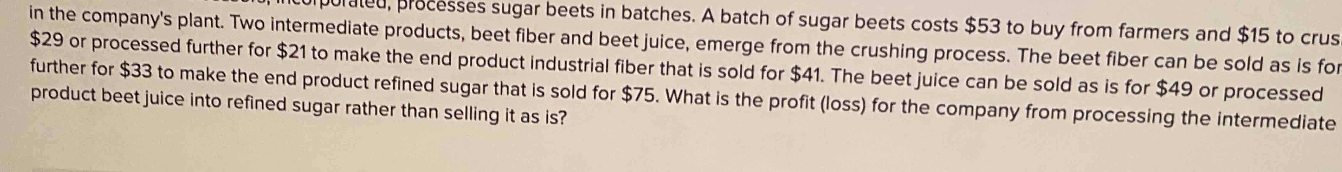 in the company's plant. Two intermediate