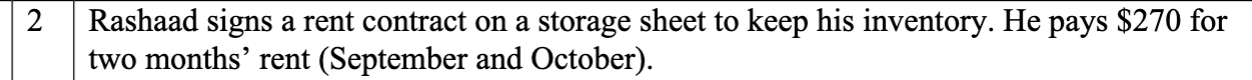 2 Rashaad signs a rent contract on a storage